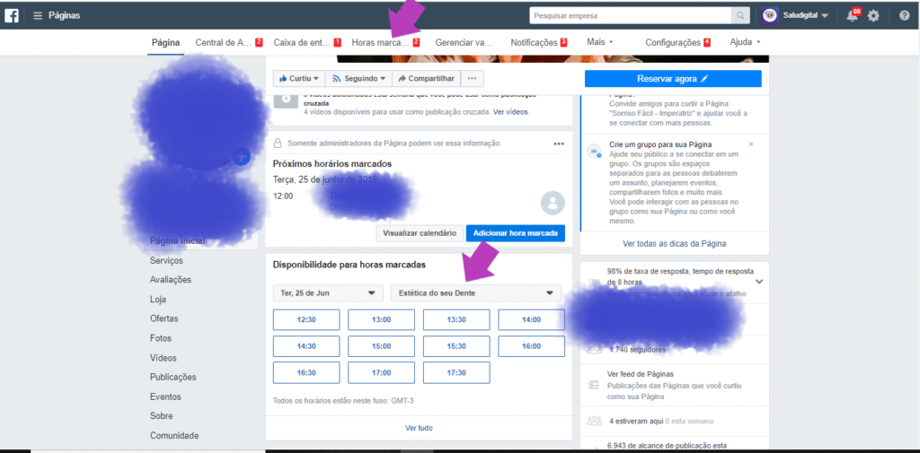 agendamento de consulta no facebook