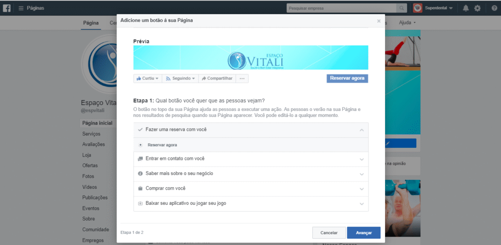 reservar agora facebook superdental