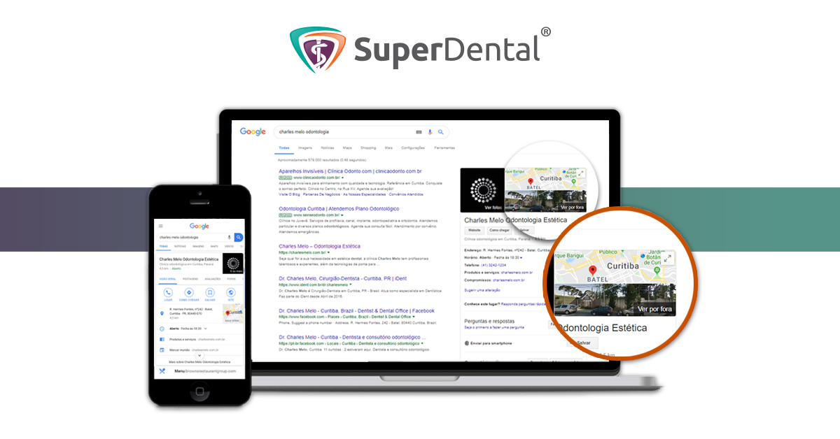 clínica aparecer no Google