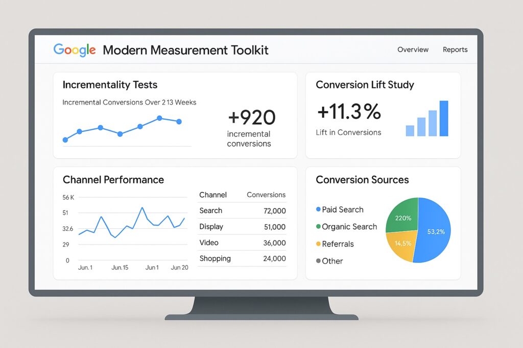 dashboard do Modern Measurement Toolkit